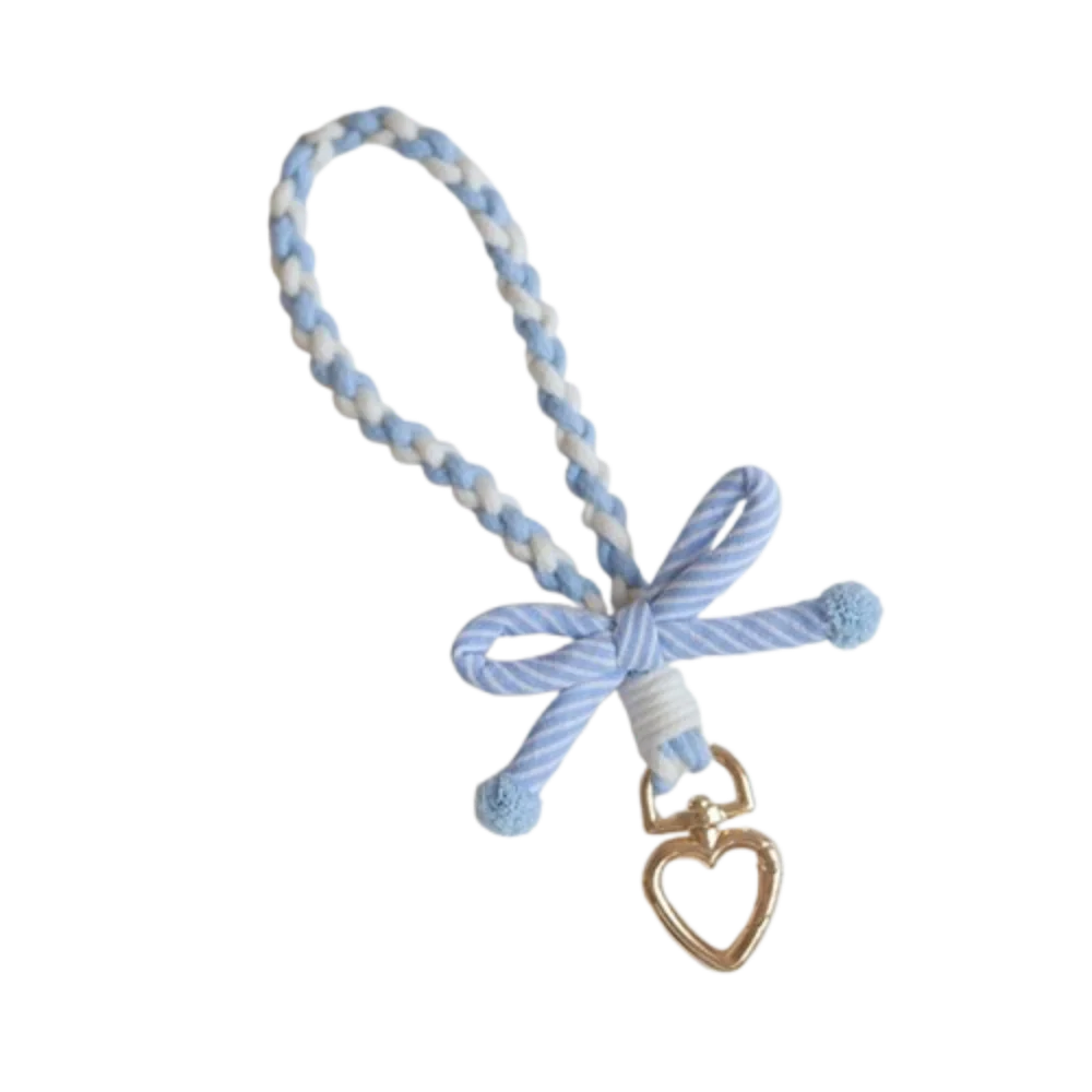 

Anti-lost Heart Mobile Phone Chain Bag Charms Handmade Bowknot Phone Lanyard Jewelry Trinket Weaving Phone Wrist Strap