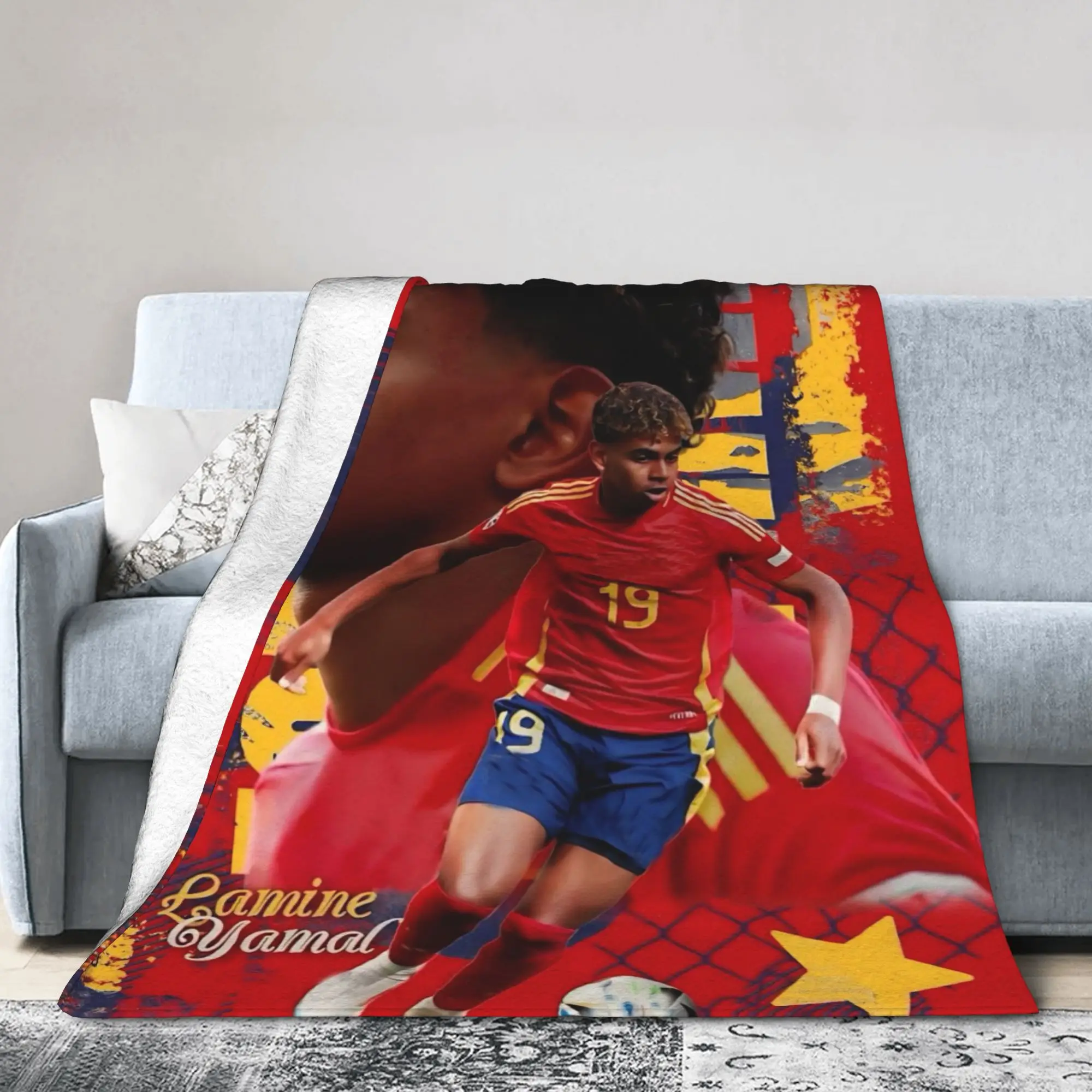 Lamine Y-Yamal Flannel Blanket Number 19 Football Awesome Throw Blanket for  Sofa Bedding Lounge 200x150cm Quilt