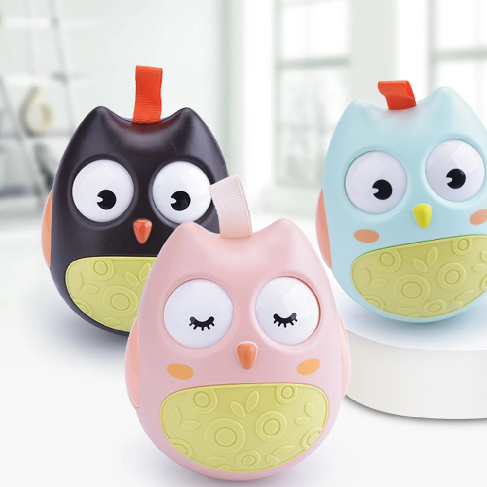 Schattige Uil Muzikale Rammelaar Roze Duurzaam Veilig Baby Kinderwagen Autostoeltje -Poly Educatief Ontwikkeling