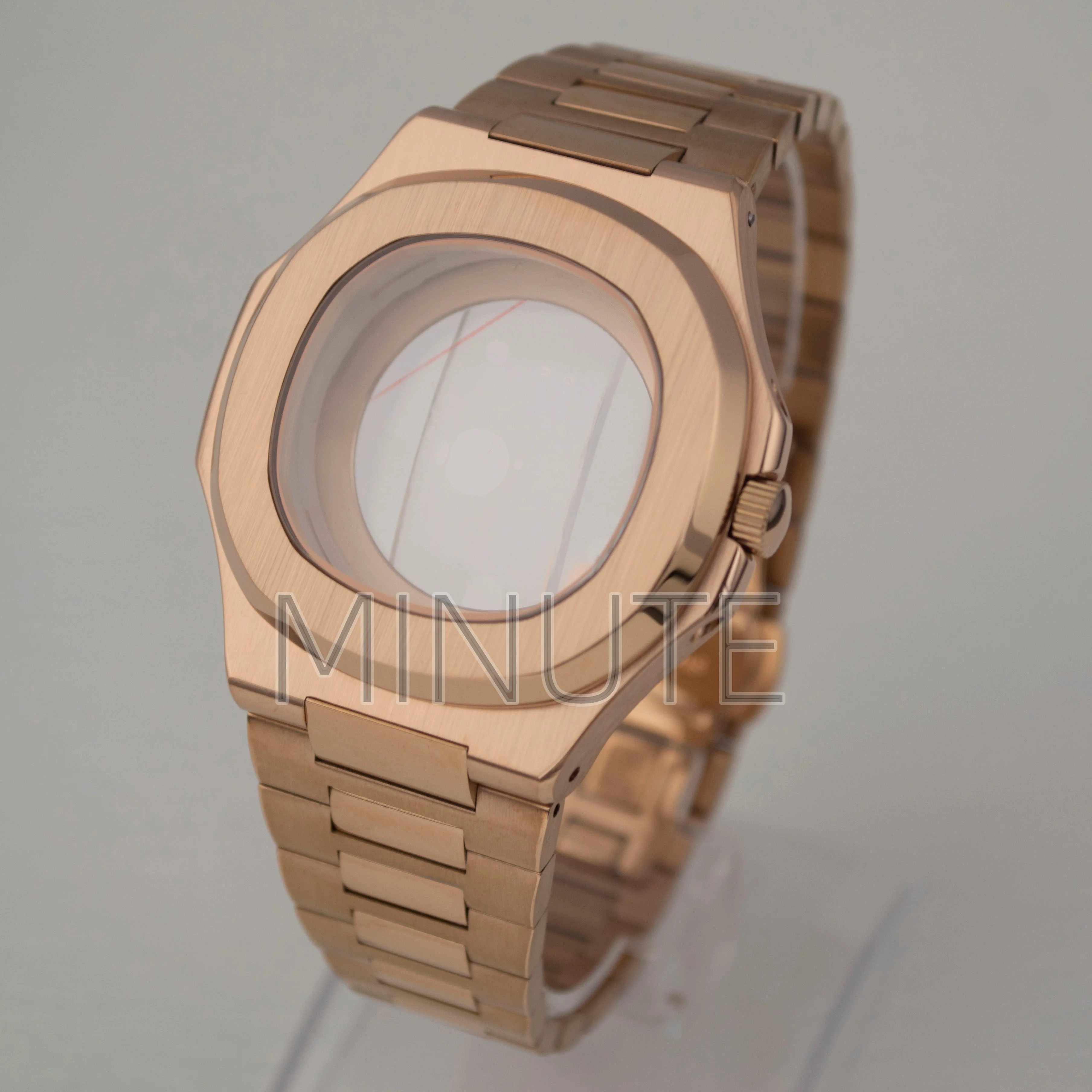 

NH35 Watch Case Bracelet Stainless Steel Sapphire Glass 41mm Case for Nautilus NH35 NH36 NH38 Movement Butterfly Buckle Strap