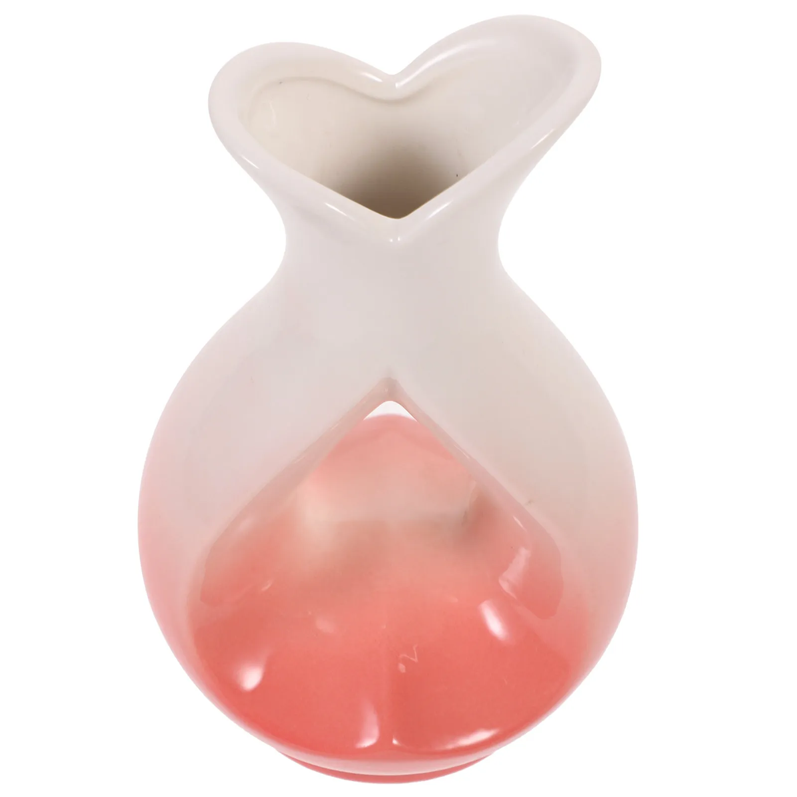 Ceramic Gradient Color Vase Heart Shape Creative Flower Container Home Decorative Centerpiece Vase for Roses Modern Nordic Style