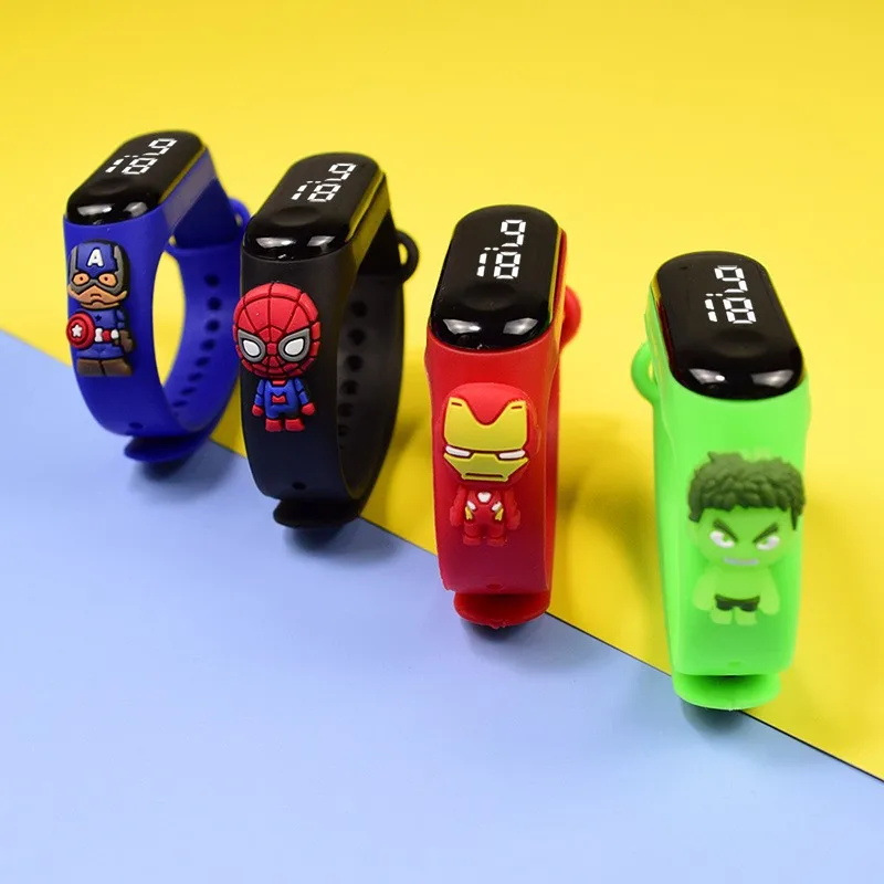 Cartoon Spider-Man Kids Digital Watch Movie Marvel Spiderman Children Watch Sport Touch Electronic LED Waterproof Watchs Gift