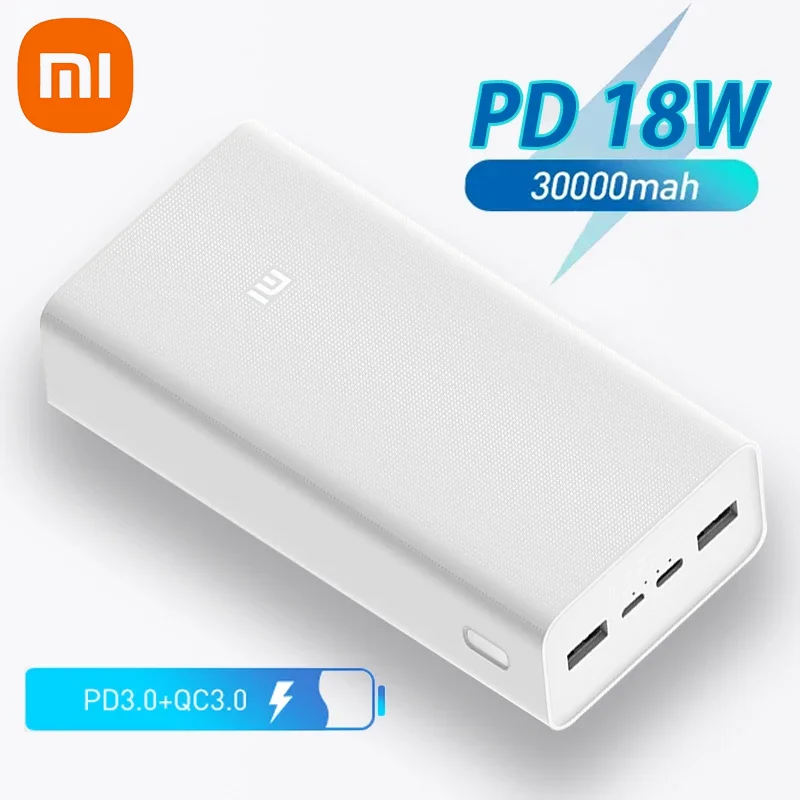 Xiaomi Power Bank 3 30000mAh External Battery PB3018ZM 3 USB Type-C Interface 18W Fast Charging for Xiaomi Iphone 15 16