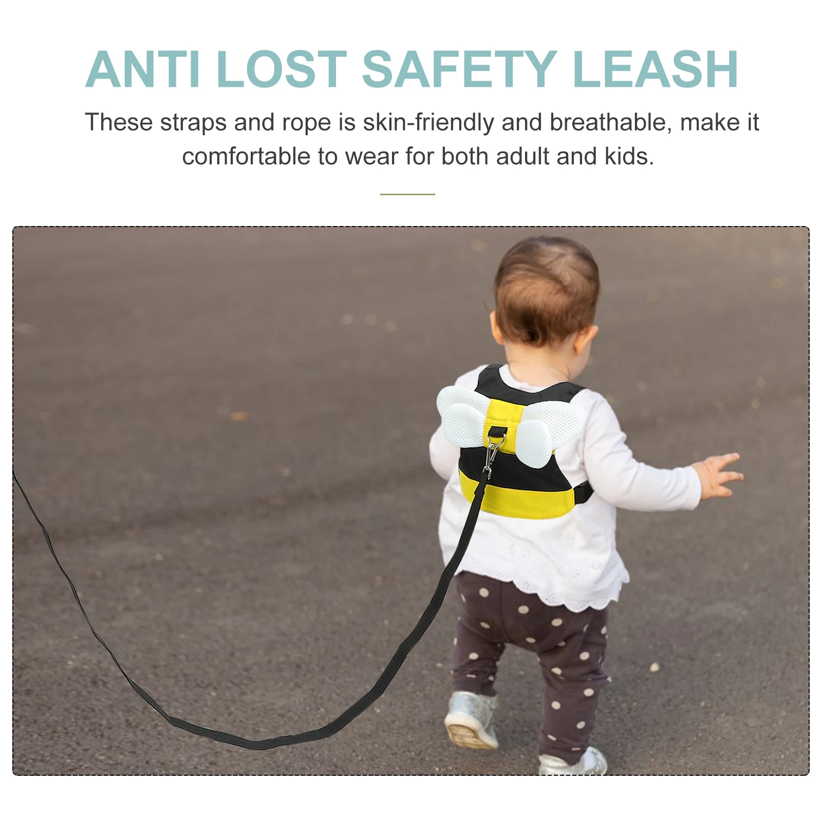 

Adjustable 1.5M Anti Lost Safety Harness Leash Breathable Walking Tether Strap For Kids Toddler Child Wrist Link D Ring Heavy