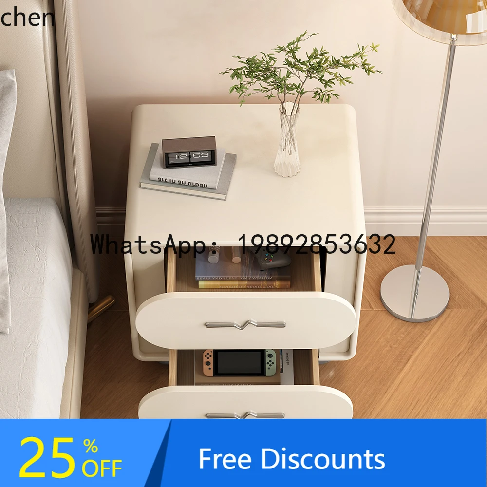Cabinet solid wood bedside table bedroom simple modern high-end black retro style locker Cabinet
