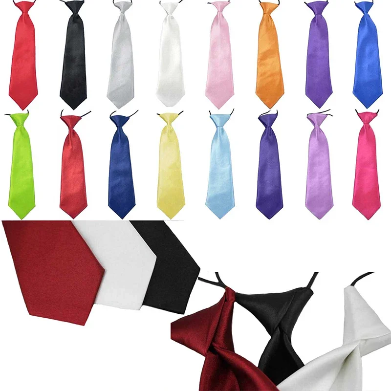 Fashion School Boys Children Kids Baby party Solid Colour Elastic new neckwear girls Boy Tie gift pet dog Neck  Stain