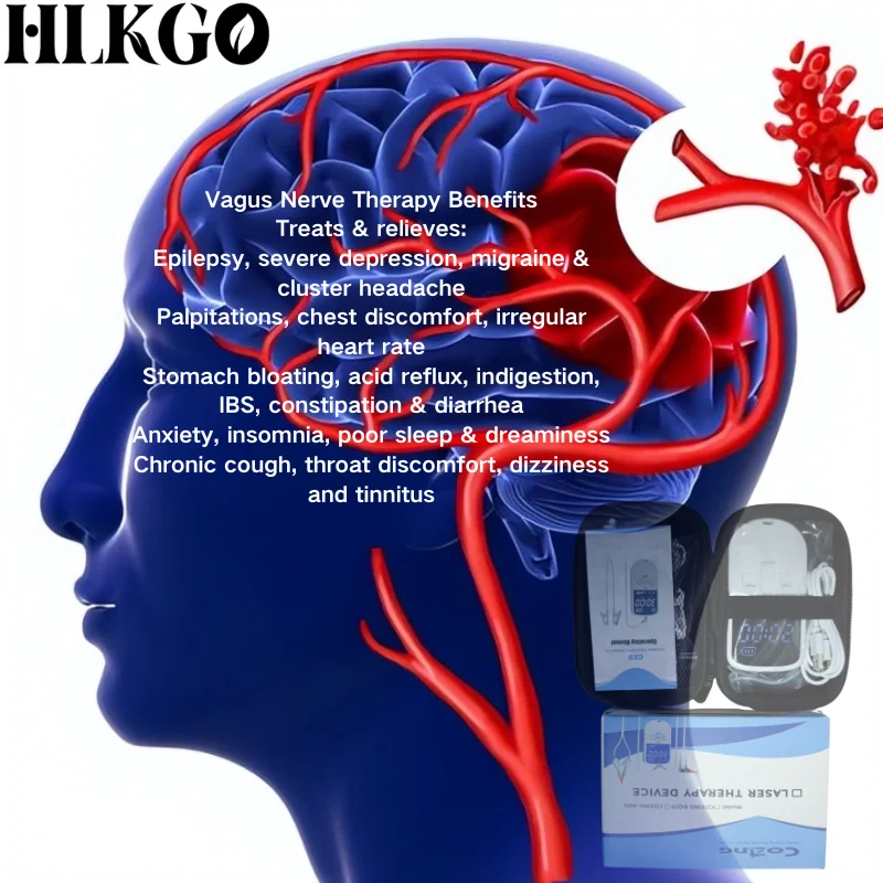 Professional Grade Portable Vagus Nerve Stimulator Ear Clip CES for Sleep Aid Insomnia Anxiety Depression Relief Physiotherapy