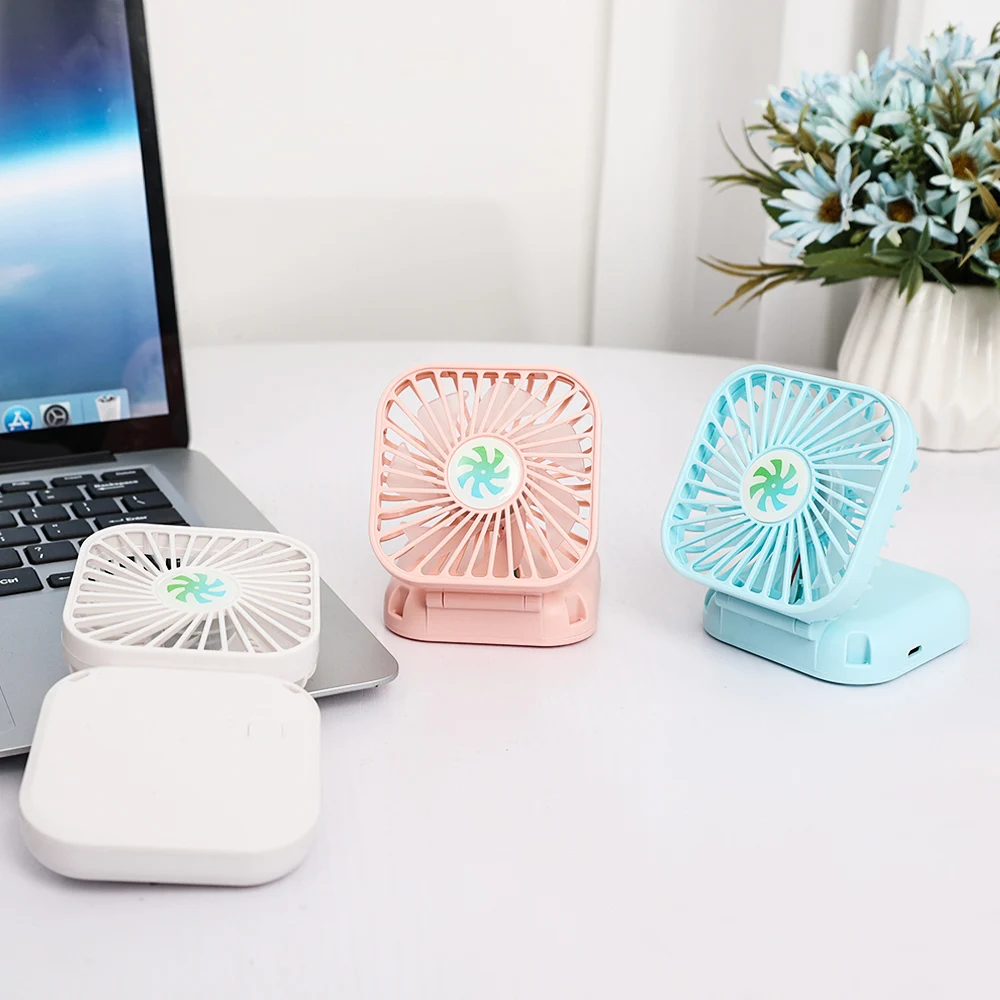 Portable Hanging Neck Mini Fans Rechargeable USB Folding Fan Mute Handheld Desktop Multi Function Three Speed Charge Fan