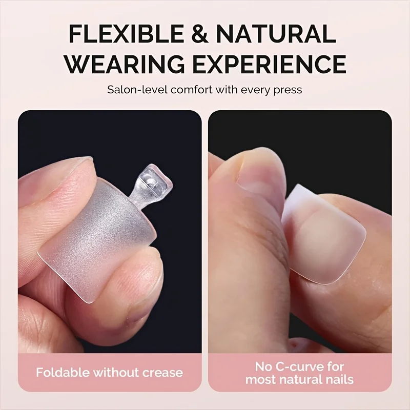 Kurze, quadratische Nagelspitzen für die Zehen, 15 Größen, 180 Stück, matte, weiche Nagelverlängerungen für vollständige Abdeckung der Zehennägel, matte Press-On-Nägel für die Fußpflege. – Detail 3