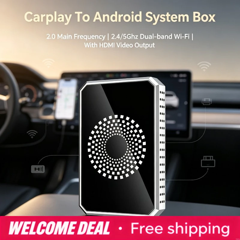 3-in-1 Smart Car AI Box Android 13 Wireless Screen Mirroring HDMI Converter Car Multimedia Player