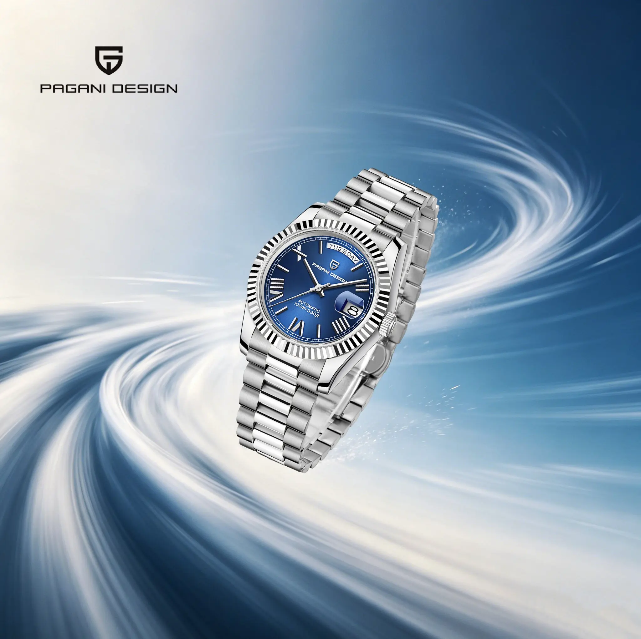 PAGANI DESIGN Low-Key Luxury Men Mechanical Watch Niche Couture Daily Wear Stainless Steel Sapphire Date/Week Display Dive Watch
