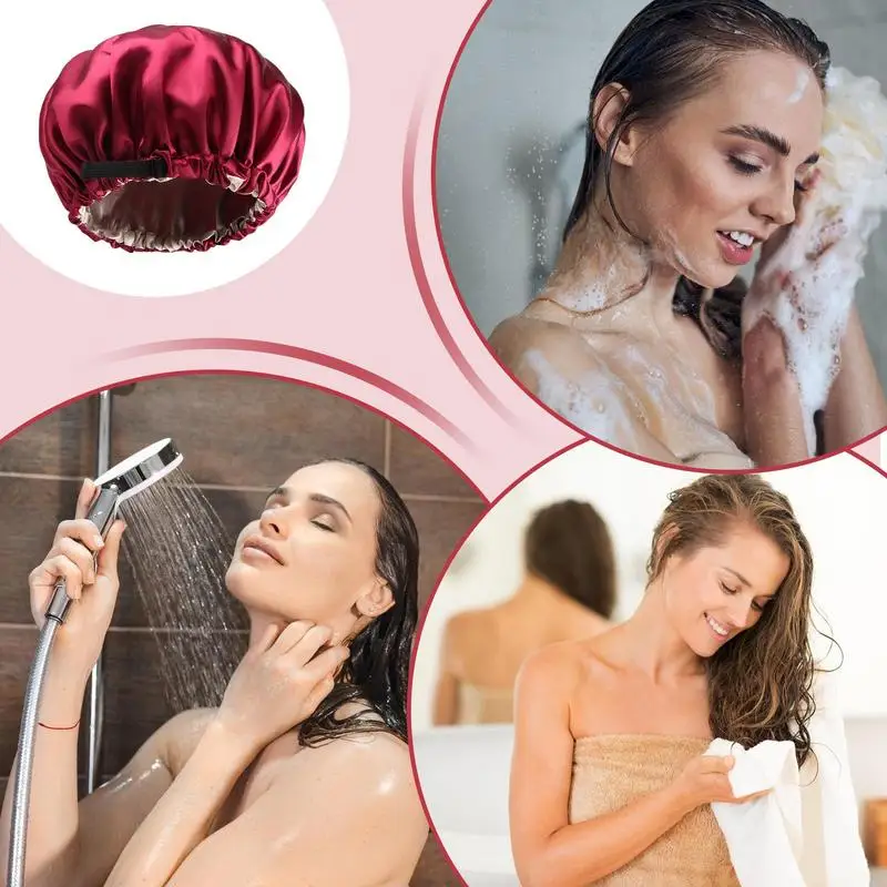 أغطية شعر للنساء للنوم، شعر مجعد، أغطية من الساتان، طبقة مزدوجة، شعر طويل وقصير، مناسب للسفر المنزلي، شعر نوم مرن