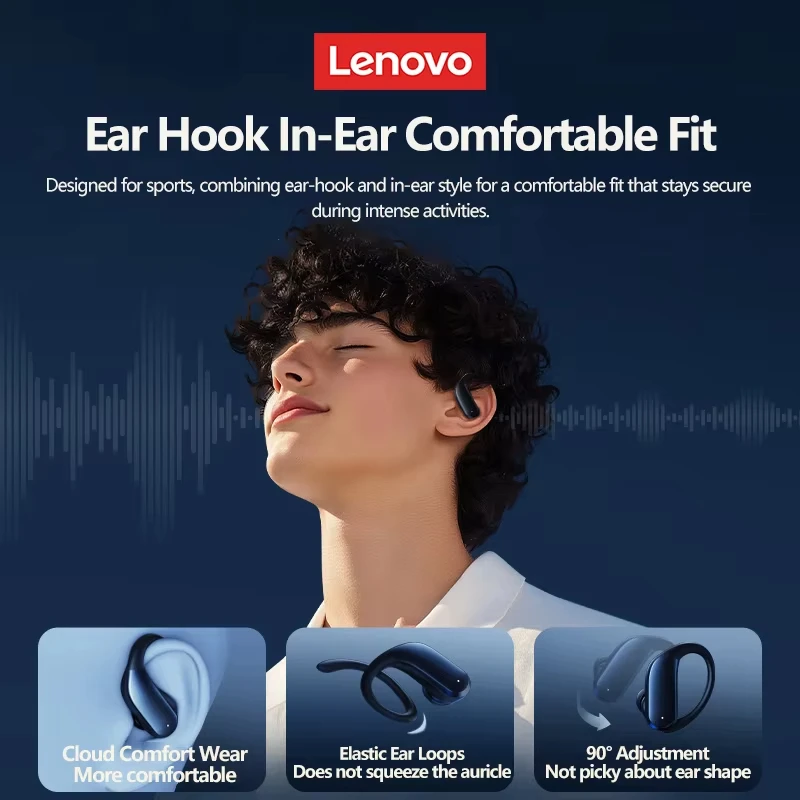 New Original Lenovo XT55 OWS Wireless Bluetooth 5.4 Dual Mode Earphones HiFi Sound Music Earbuds Noise Cancelling Gaming Headset