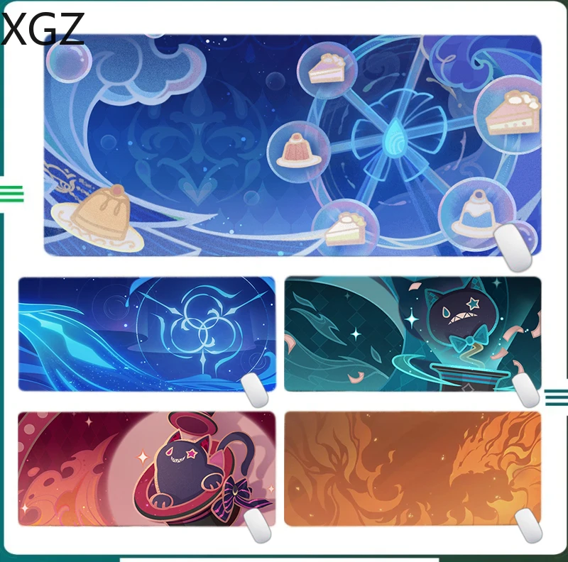 

Genshin Impact Character Pattern Gaming Mouse Pad Focalors Neuvillette Computer Accessories Large Desk Pad with Edge Lock
