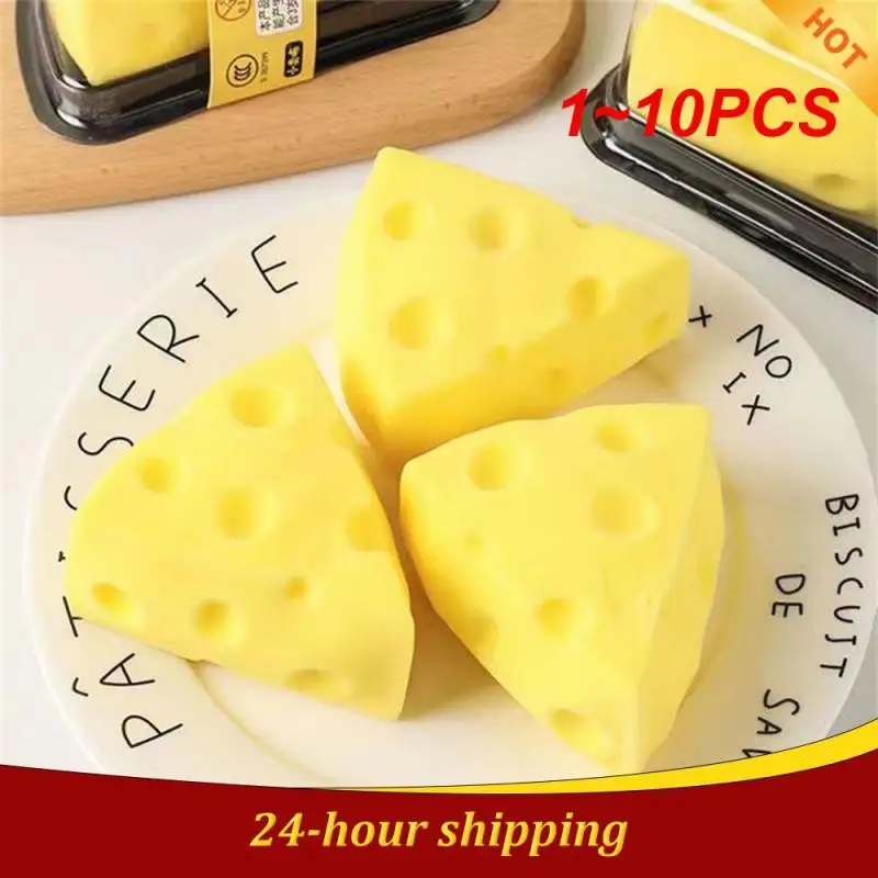 

1~10PCS Stress Relief Toys Yellow Not Easy To Break Soft And Easy To Pinch Simulation Cheese Shape Decompression Decompression