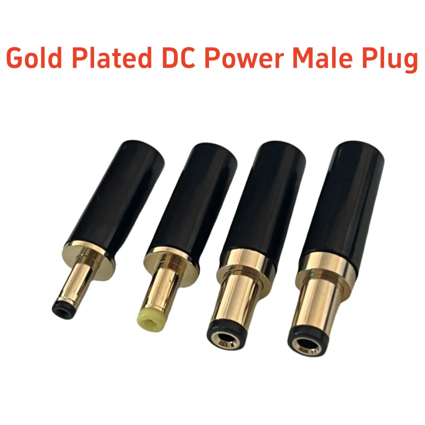 2PCS Gold Plated DC Power Plug Connector 5.5x2.1mm/5.5x2.5mm 4.0x1.7mm / 3.5x1.35mm DC Male Plug DIY Welding Output Adapter