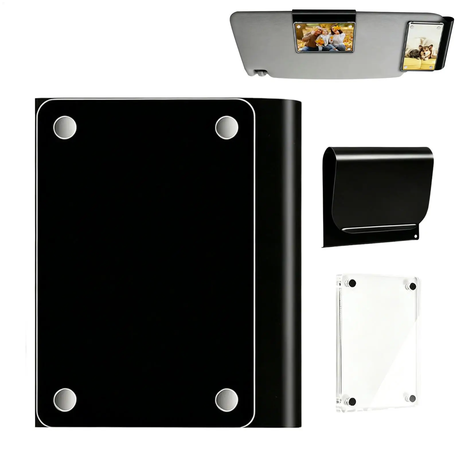Magnetic Car Visor Photo Clip - Holds Wallet-Sized Photos, Perfect Car Decor & Gift for Women Men Pet Family SUV RV Travel Road