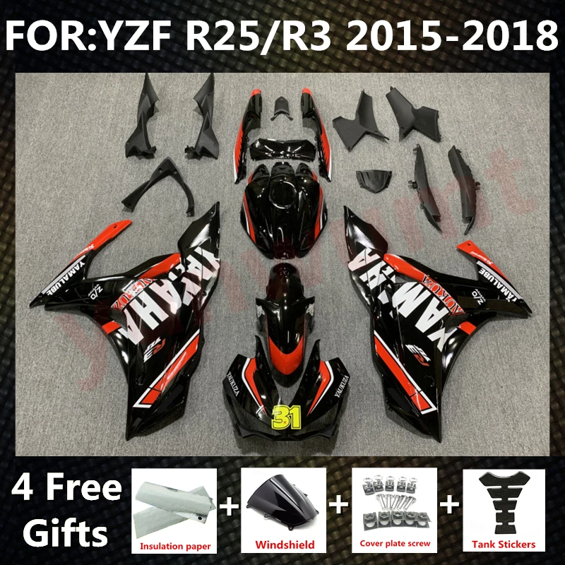 YZF R6 2006 2007 YZF-R6 06 07Motorcycle Injection mold full Fairing kit fit for YAMAHA 2014 2015 2016 2017 2018 R25 R3 bodywork