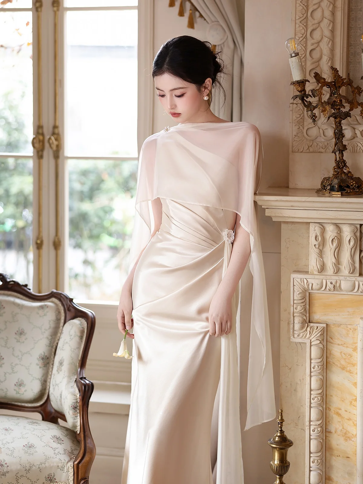 Elara Gift Majestic Wedding Dress Elegant Morning Robe Dress for Engagement Perfect for Banquet Dinner Party Performance