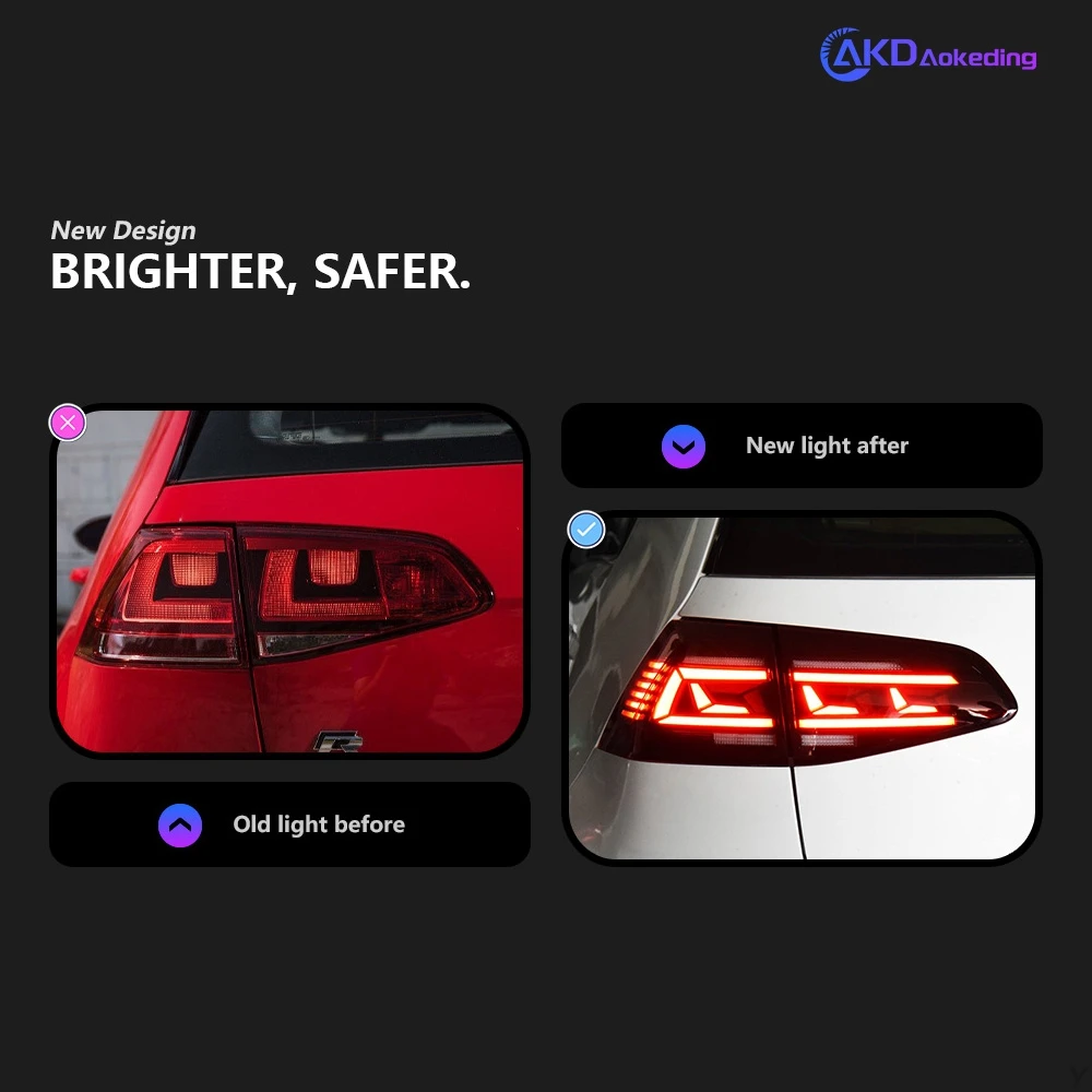 Car Lights for VW Golf 7 Tail Light 2013-2021 Golf 7.5 Variant Rear Stop Lamp Brake Signal DRL Reverse Automotive Accessories