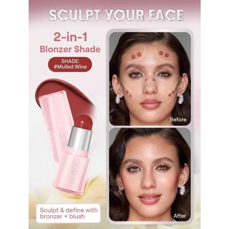 Sheglam colorete en barra brillo Natural colorete crema contorno de cara hidratación agua luz belleza maquillaje cosmético