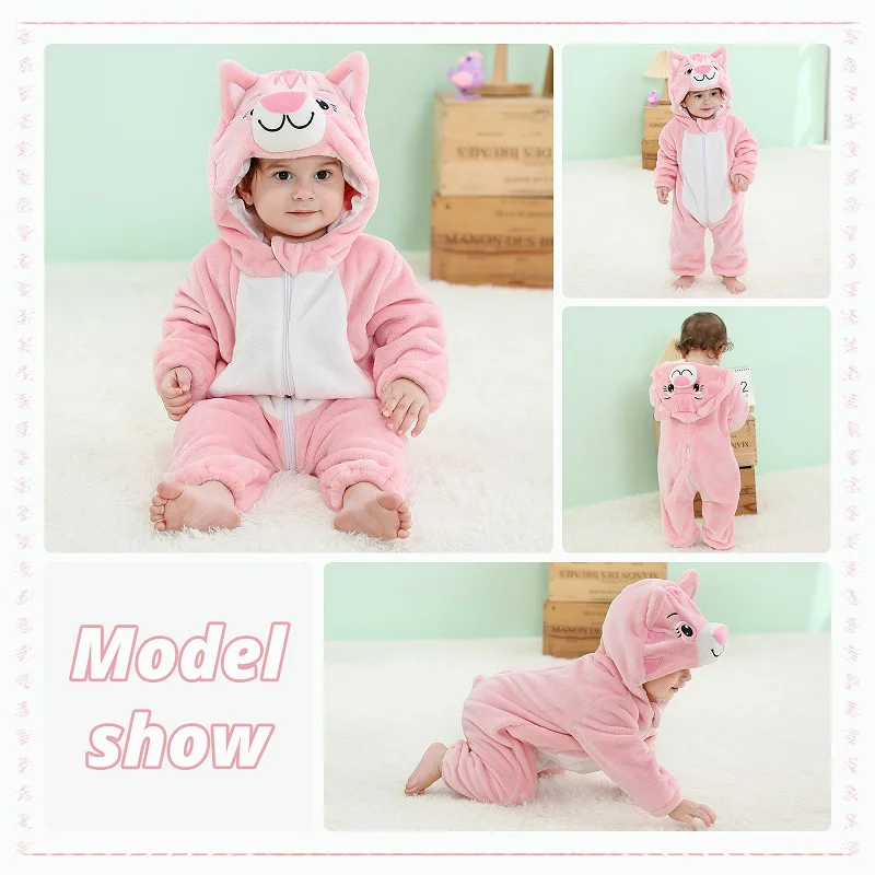 MICHLEY Weihnachten Elch Baby Strampler Winter Mit Kapuze Flanell Kleinkind Kleinkind Kleidung Insgesamt Bodys Overall Kostüm Für Kinder – Detail 40