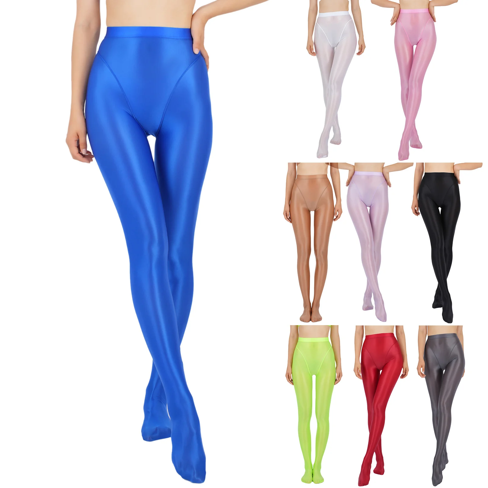 Pantimedias deportivas para Yoga, mallas lisas y brillantes para gimnasio, mallas en forma de cuerpo, pantalones de cintura alta, pantalones ajustados ajustados