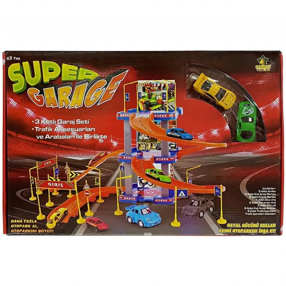 3-layer accessory car parking toy set