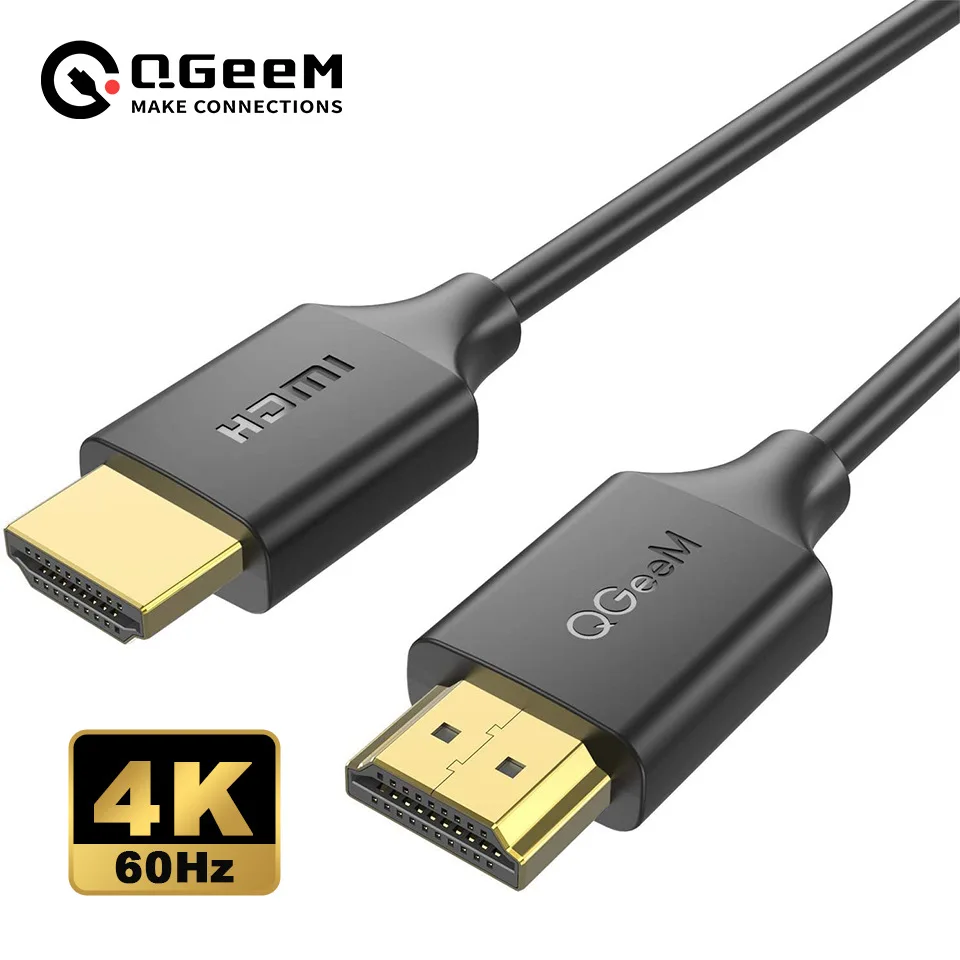 QGeeM 4K HDMI Cable HDMI 2.0 Adapter for Xiaomi Xbox Serries X PS5 PS4 TV Box Chromebook Laptops HDMI Splitter Digital Wire Cord