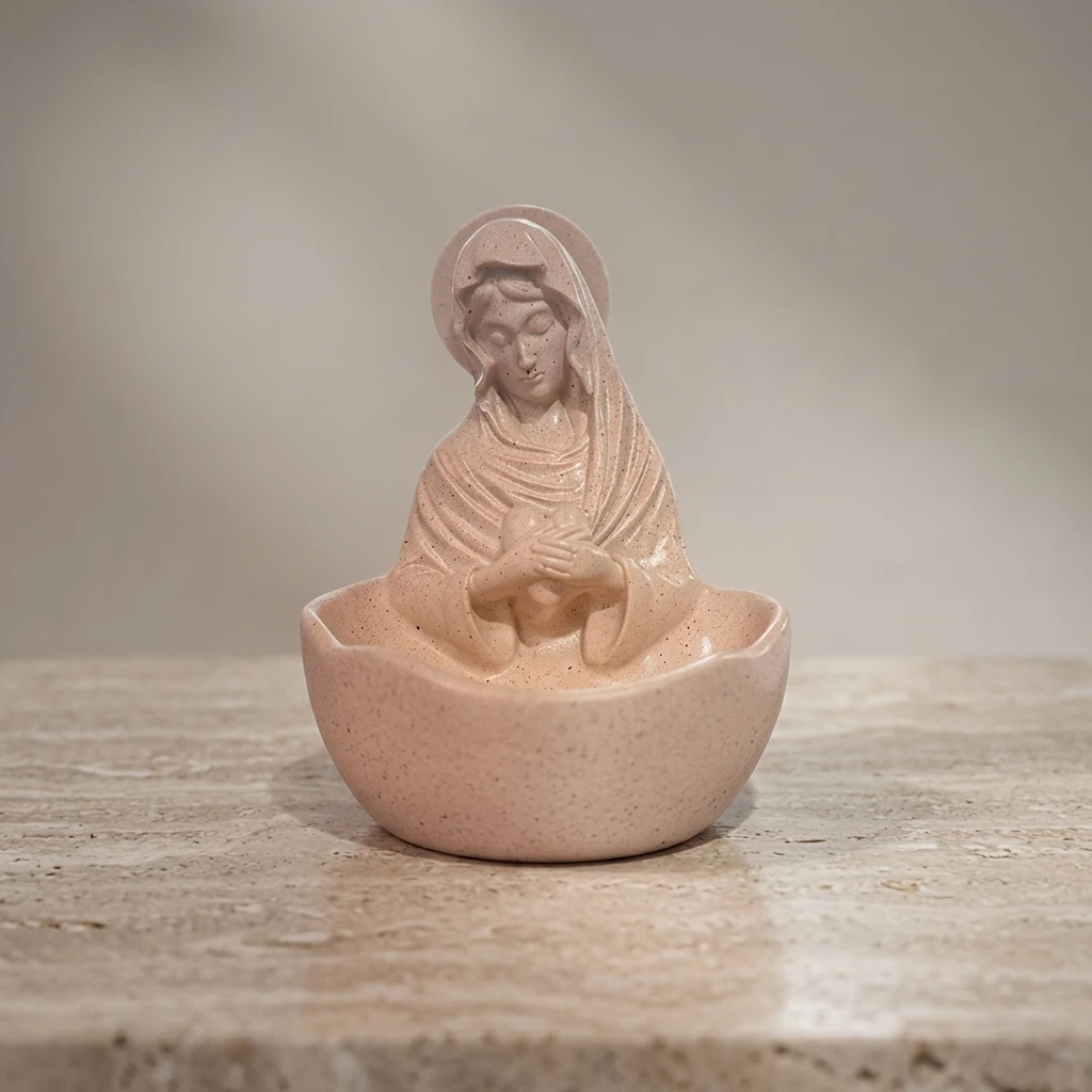 Sandstone Resin Statue Decorative Bowl Home Ornament With Anti-Skid Base For Living Room Or Study