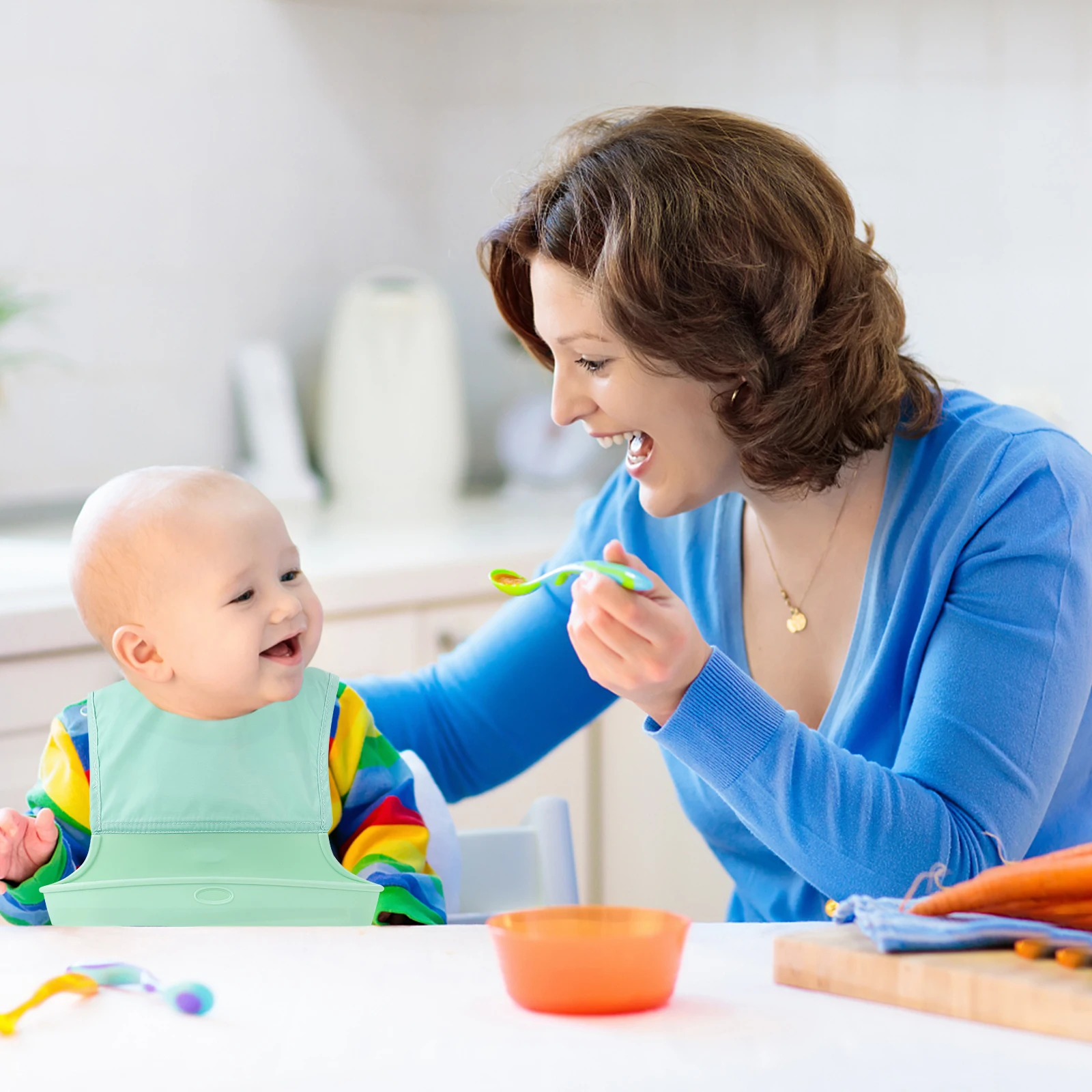 

1 set 1 Set Waterproof Baby Infant Feeding Bib Adjustable Soft Lightweight Toddler Eating Apron Washable Kids Bib For Meal Time