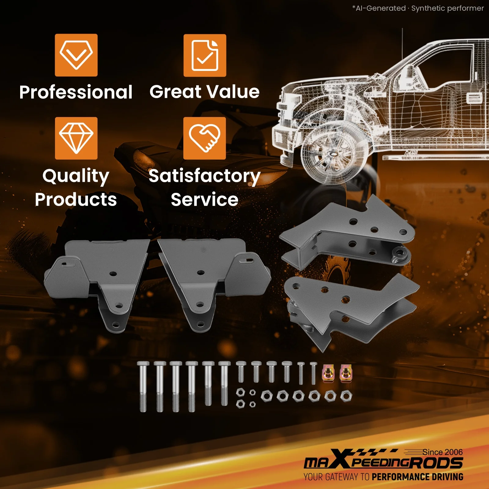 Front & Rear Lift Kit For Can-Am Commander Max 2012- 2.5 inch Lift