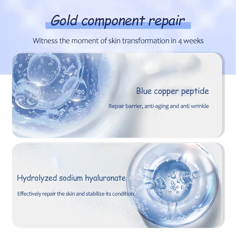 Blue Copper Peptide Anti Wrinkle Serum Nicotinamide Whitening Brighten Essence Collagen Hyaluronic Acid Moisturizing Skin Care