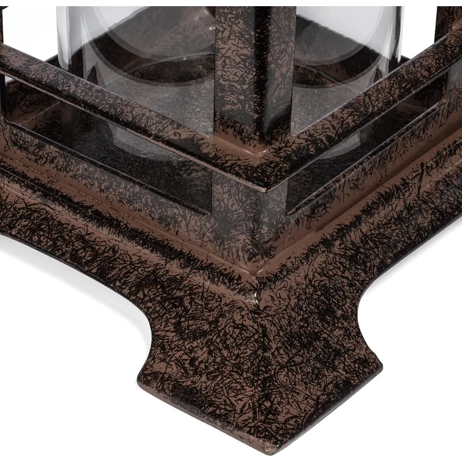 Elegante portacandele decorativo piccolo per patio esterno, lanterna a candela in ghisa con fascino rustico e resistente alle intemperie