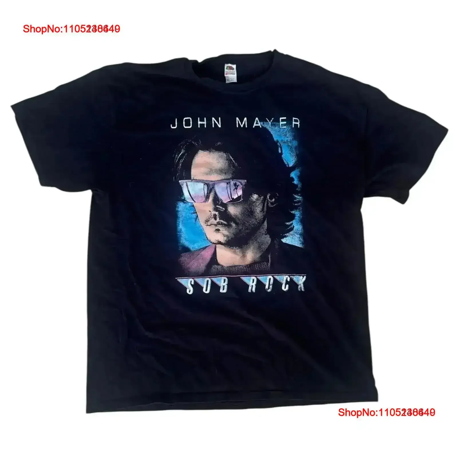 John Mayer Sob Rock Your T Shirt Rare Double Sided Black XL vintage Washed fashion Versatile Soft Stretched Slightly vintage