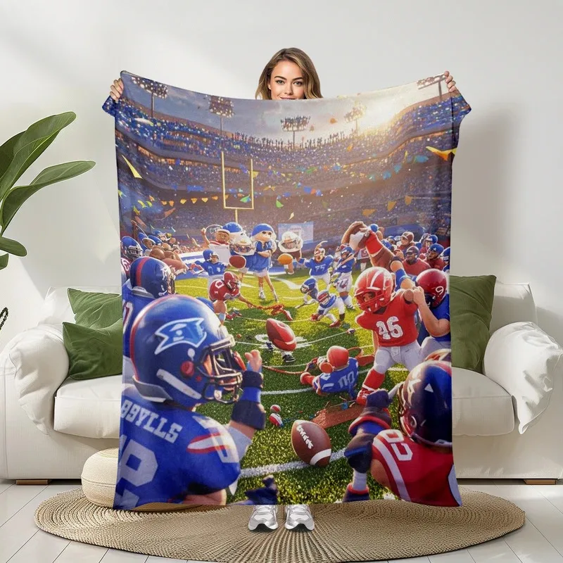 

JHB55Unique Cartoon Characters Featuring Football Super Bowl Blanket Perfect For Those Who Love SportsJKm!