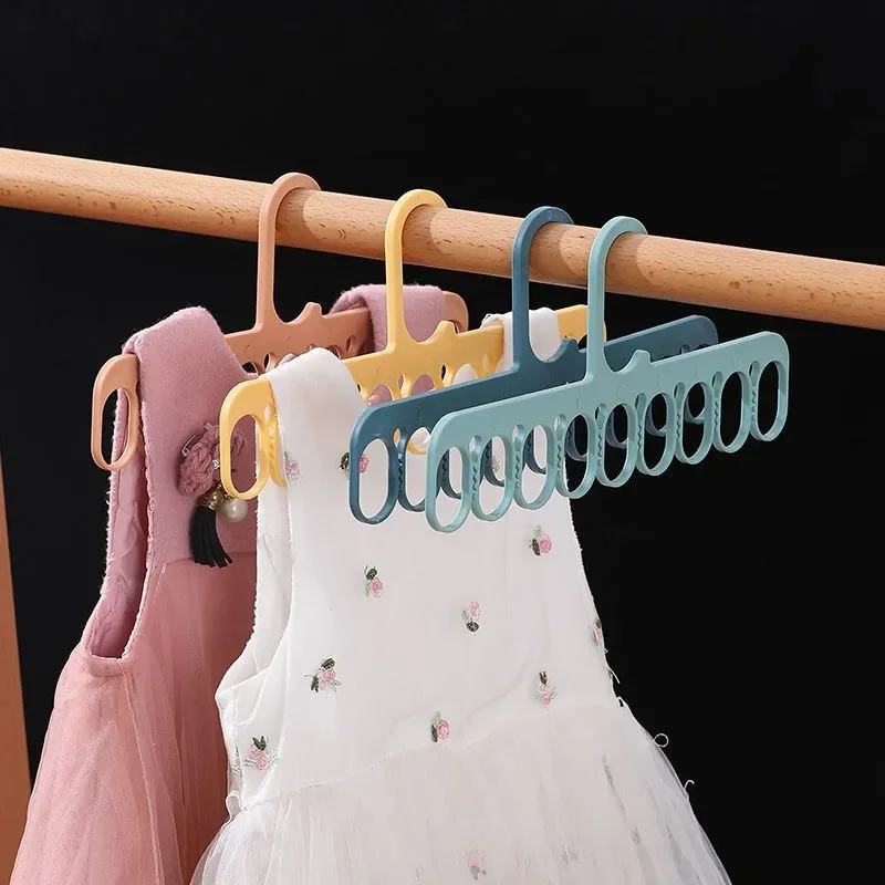 Multifuncional Clothes Hanger Organizer, Space Saving, Windproof, Clip, Roupa interior, Meias, Casa, Guarda-roupa, Armazenamento, 9 Buracos