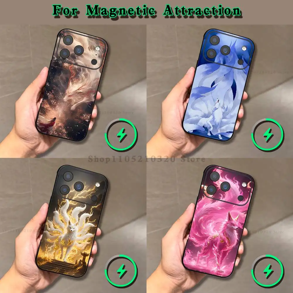 

Nine tailed fox Phone Case For iPhone 17,16,15,14,13,12,11,Pro,Max,Plus,E,Air,Mini Magnetic Magsafe Frosted Clear