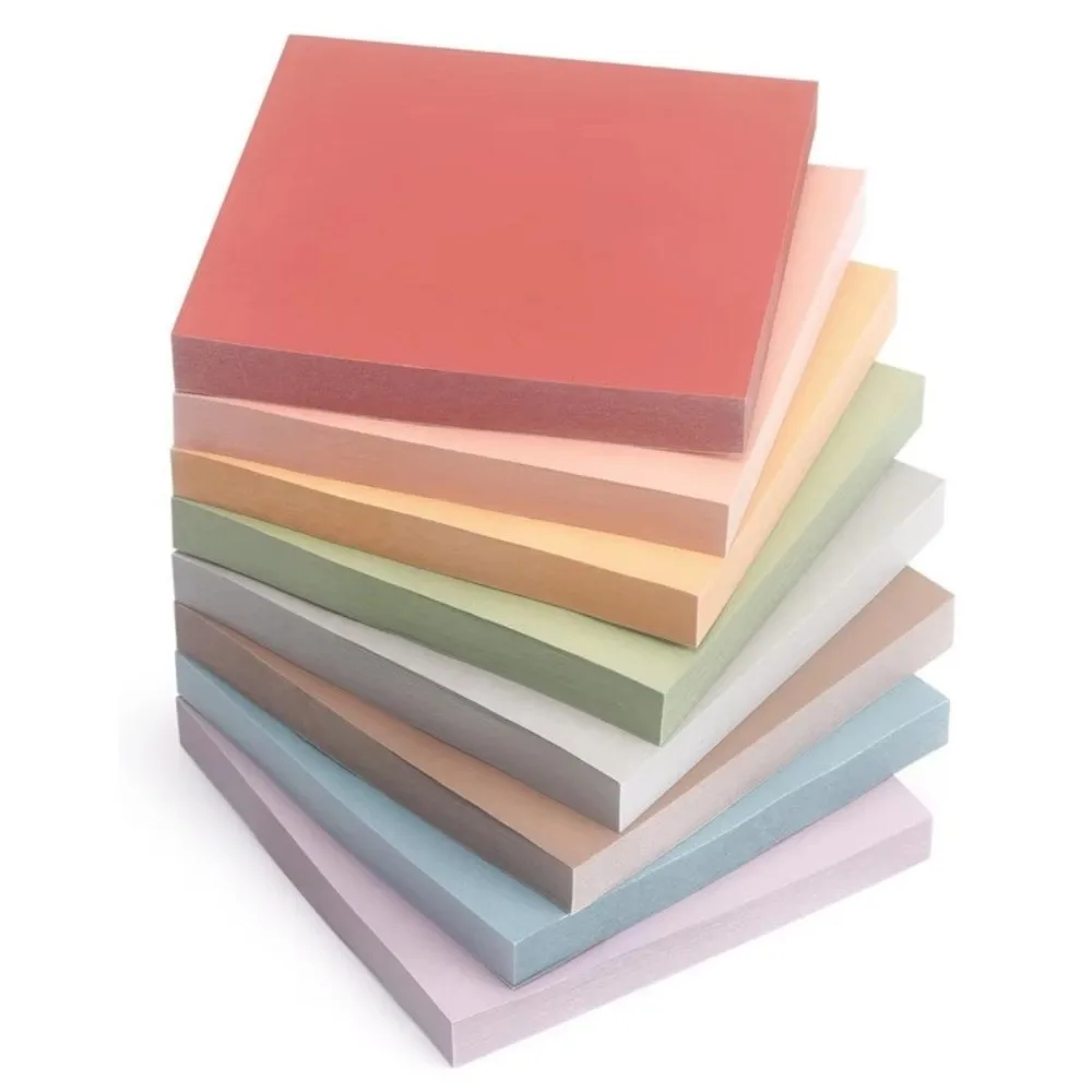 

8 Pcs Retro Color Sticky Notes Pads Set Self - Adhesive Paper Scrapbooking Notepads School Stationery 3×3 Inch