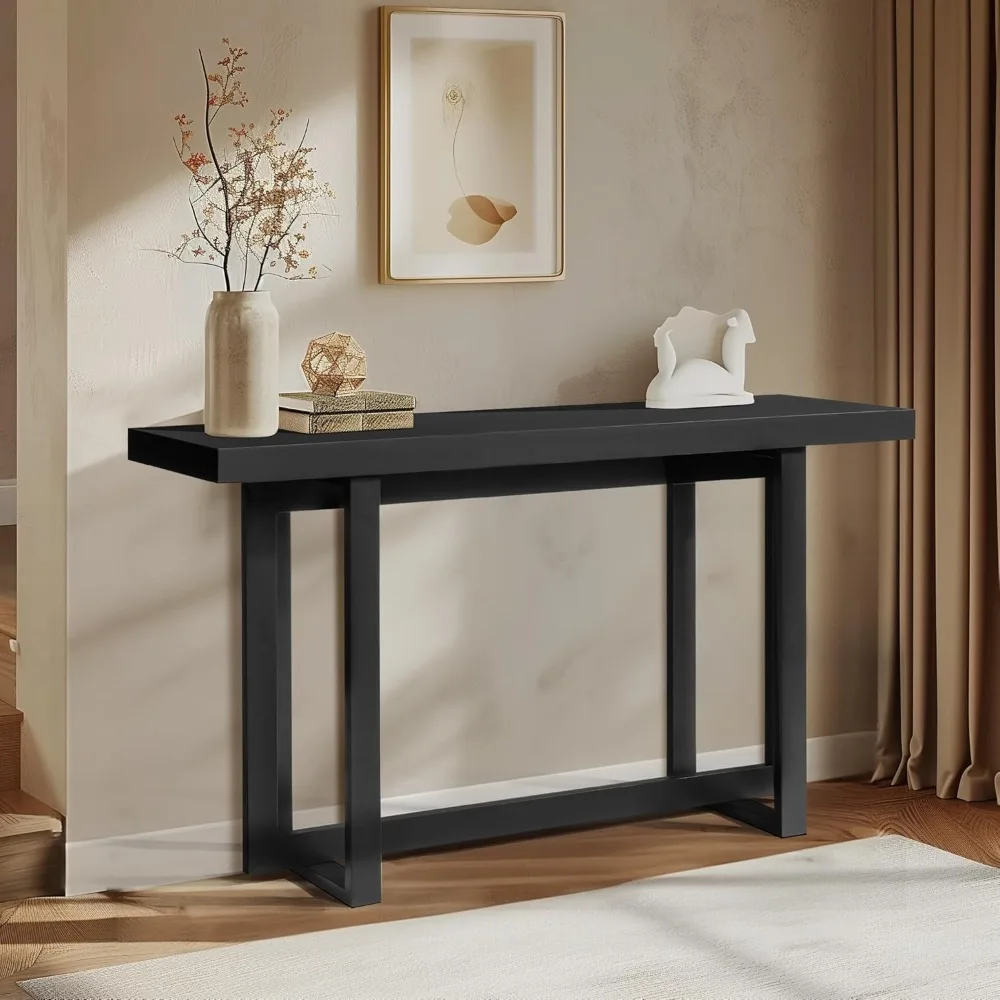 

59inch Wood Console Table, Modern Narrow Sofa Table Behind Couch, Solid Wood Entryway Table for Living Room Hallway Entrance Fo