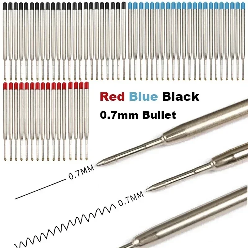 Creative Ballpoint Pen Refill For Parker Pens Medium Point L:3.9 In Black Blue Red Ink Rods G2 Metal Refill Writing Stationery
