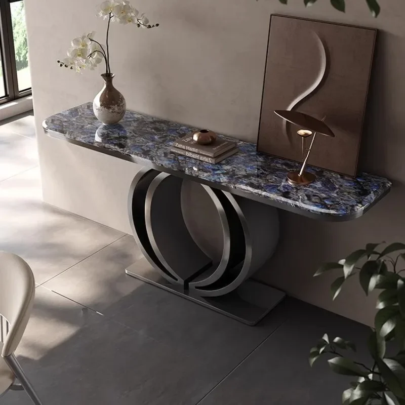 End View Villa Simple Modern Entrance Table Designer Bar Sapphire Marble Light Luxury Entrance Table