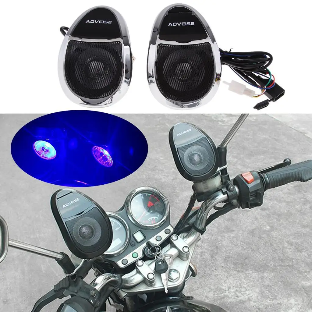 Waterproof Motorcycle Bluetooth Speaker Plastic Audio Amplifier with Blue Spotlight for Bike Outdoor Entertainment