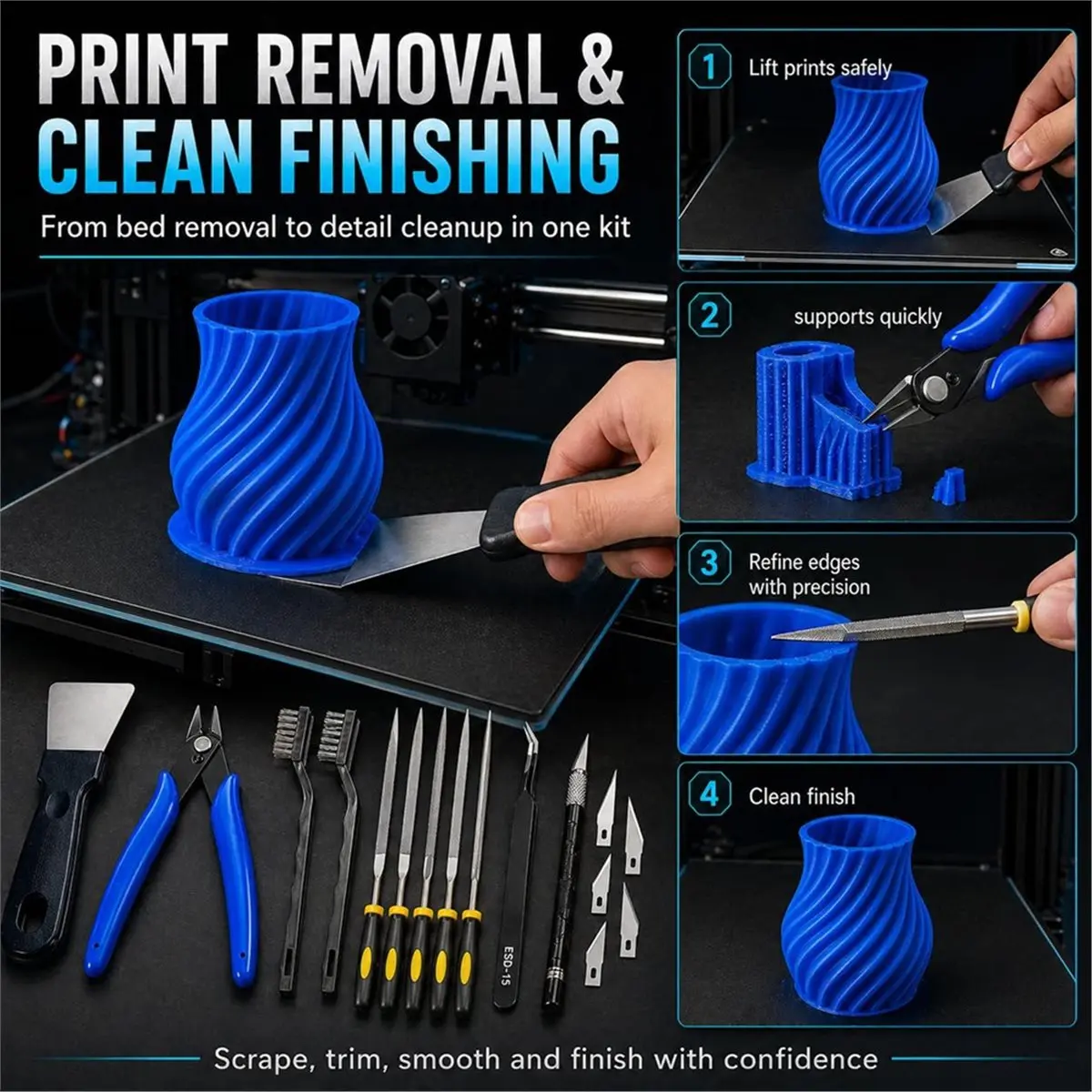 3D Printer Tool Kit Accessories for All Printers 3D Printing equipments ABS+Metal