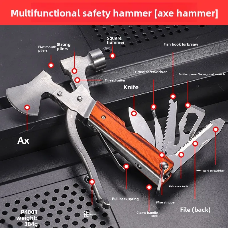 Car Explosion-proof Window Breaking Safety Hammer Outdoor Products Multifunctional Tools Combination Knife Pliers Portable Axe