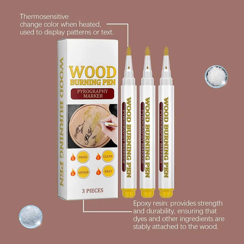 New Wood Burn Mark Pens Durable Long Lasting Scorch Pens Easy to Use Pyrography Marker Art Supplies DIY Accessories view 4