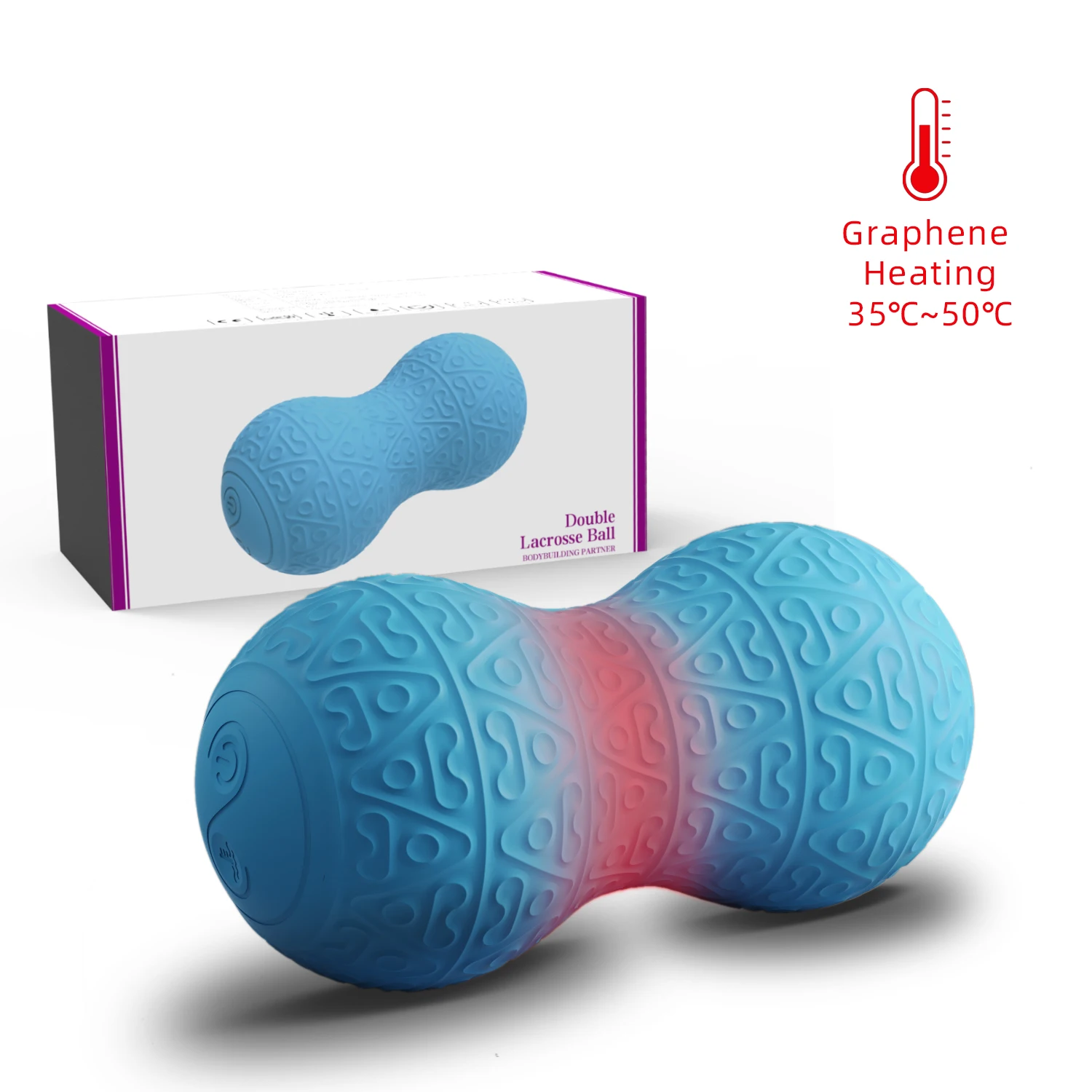 

USB Rechargeable Waterproof Vibrating Muscle Massage Ball with Heating Function for Relax Whole Bady After Exercise