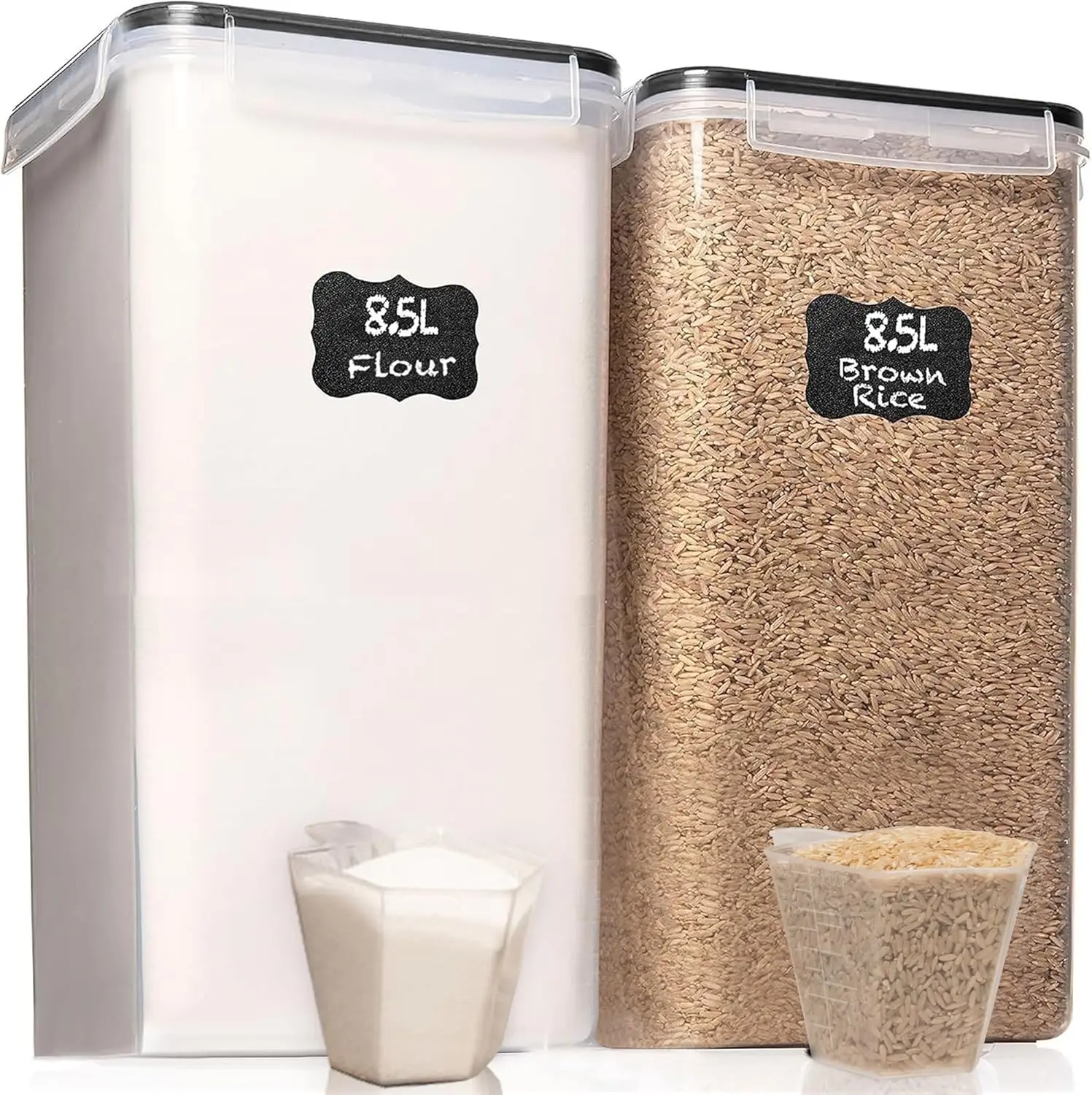 

Extra Large Airtight Food Storage Containers (2 PC) with Lids, Kitchen Pantry Organizers for Baking Supplies, Cereal, Flour