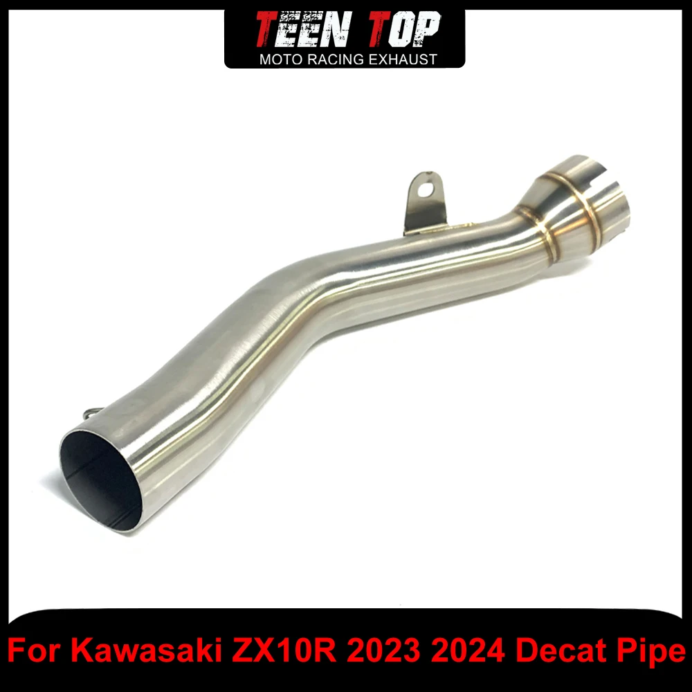 

For KAWASAKI ZX10R ZX-10R Exhaust Decat Pipe Middle Connection Pipe Stainless Steel Motorcycle 2023-2024 ZX10r Stock Size Tube