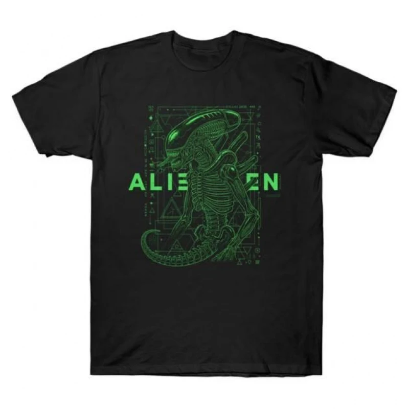 

0412 Retro Sci-Fi Alien Gift T-Shirt Weyland LV-426 Xenomorp Horror movie printed Short Sleeve Graphic clothes All size tops